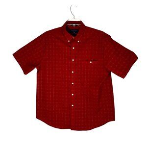 Towncraft Men's Size Large Red Plaid Short Sleeve Button-Down Shirt